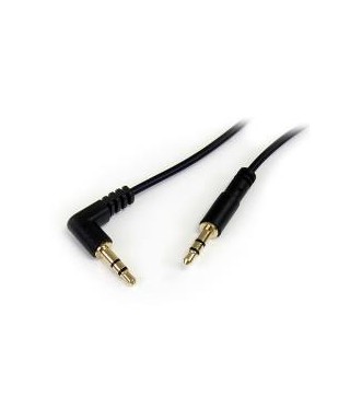 Cable StarTech MU1MMSRA de 0,30 m -  Jack 3,5 mm a Jack 3,5 mm acodado