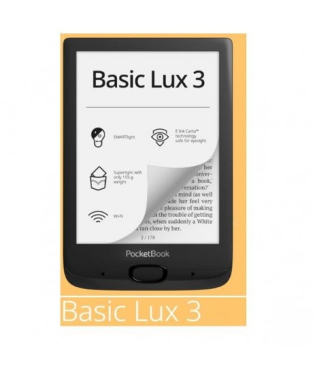 E-Book Pocketbook BASIC LUX 3 INK BLACK de 6" táctil - 8 GB