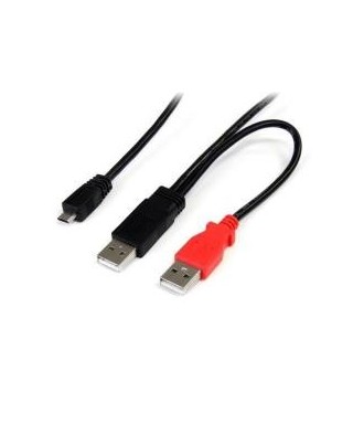 Cable StarTech USB2HAUBY3 de 91cm de USB 2.0 Micro B en Y para Discos Duros