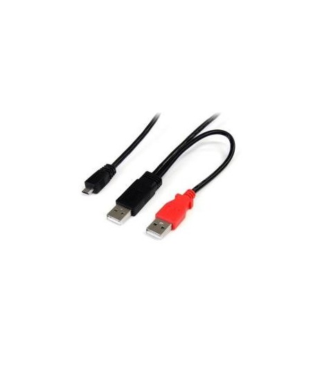 Cable StarTech USB2HAUBY3 de 91cm de USB 2.0 Micro B en Y para Discos Duros