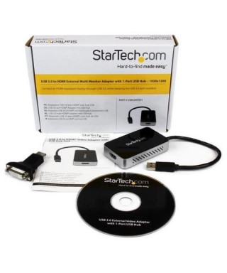 Adaptador StarTech de USB 3.0 a HDMI con Puerto para Concentrador USB
