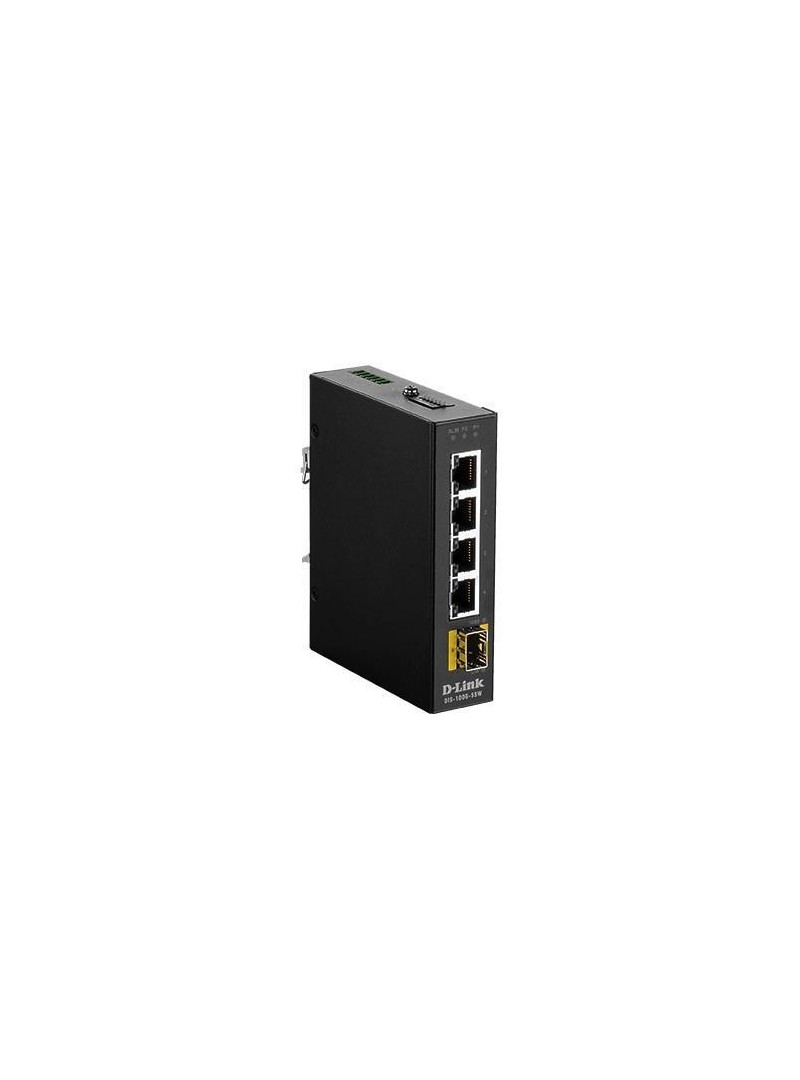 5 Port Unmanaged Switch with 4 x 10/100/1000BaseT(X) ports and 1 x 100/1000BaseSFP ports Industrial