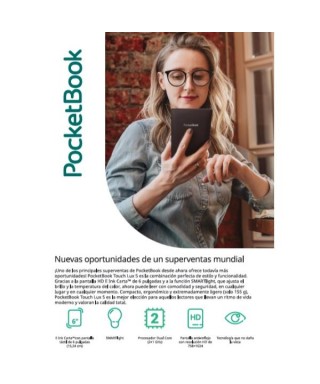 E-Book PocketBook PB628 de 6" táctil - 8 GB