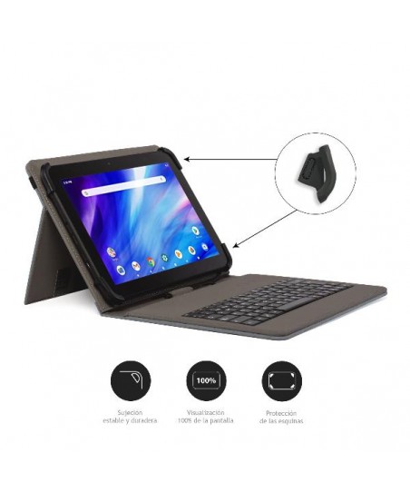 Funda con Teclado USB para Tablet 9,7" a 10.5" Beige de la marca nilox