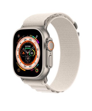 Smartwatch Apple Watch Ultra GPS Cell 49mm Titanium Case Starlight Alpine med - 1,92" - 18h