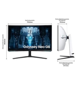 Monitor Samsung Curvo Odyssey NEO G8 de 32"/VA/Vesa 100/Regulable/2 HDMI-1 DP