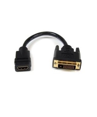 Cable StarTech HDDVIFM8IN de 0,20 m - HDMI Hembra a DVI-D (DL) 24+1 Pin Macho