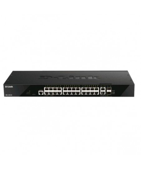 Switch D-Link DGS-1520-28 - 24 puertos RJ-45 - Gigabit - 2 puertos 10GBase-T - 2 puertos 10G SFP+ - Smart Managed